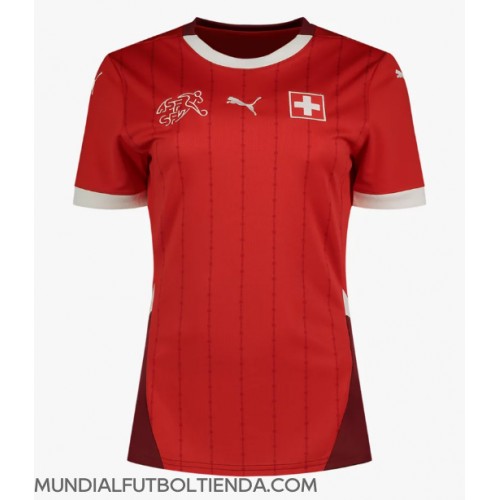 Camiseta Suiza Primera Equipación Replica Eurocopa 2024 para mujer mangas cortas